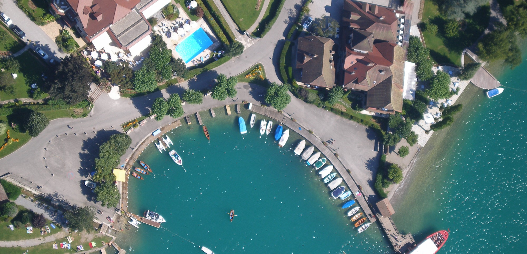 Looking down on the little lakeside village of Talloires